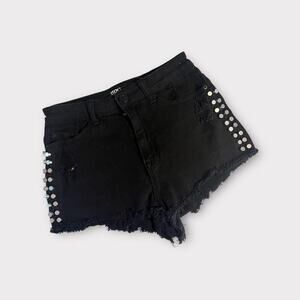 BDG womans Size 28 shorts Studded High Rise Cheeky Black Moto Grunge Baddie Edgy